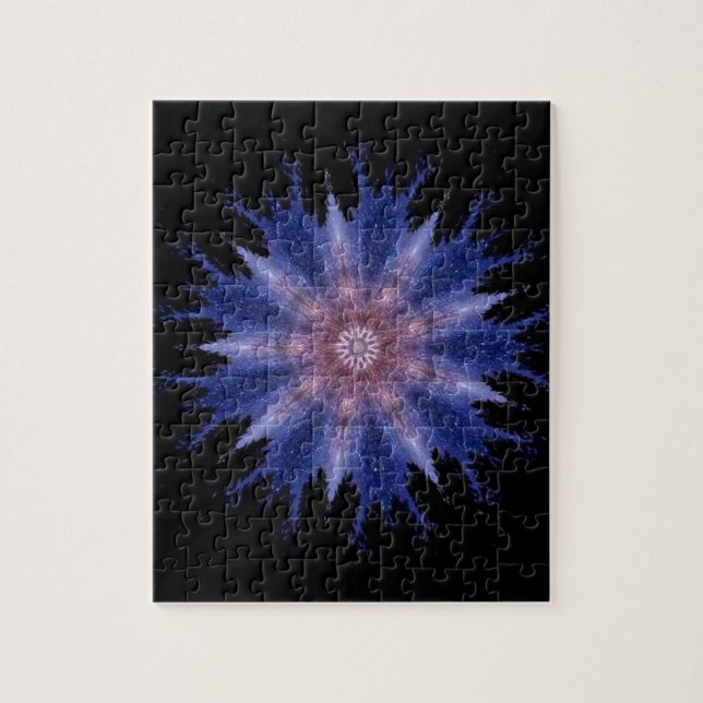 Geometric violet star black himlar jigszons puzzel pussel (Vertikal)