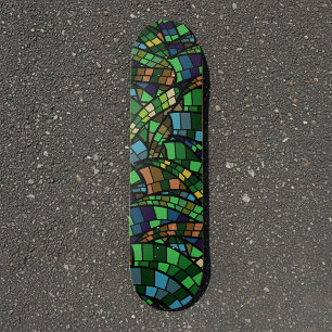 Geometric Vision Trendig Mönster Old School Skateboard Bräda 21,6 Cm