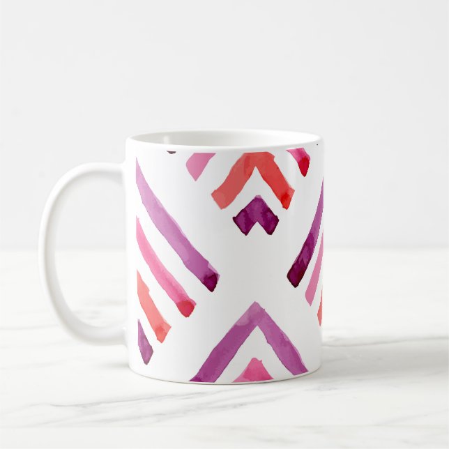 Geometric Watercolor Abstrakt Seamless Mönster Kaffemugg (Vänster)