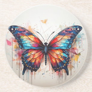 Geometric Watercolor Butterfyly Underlägg