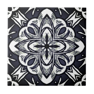 Geometric Watercolor Star i Graphite Grått & White Kakelplatta