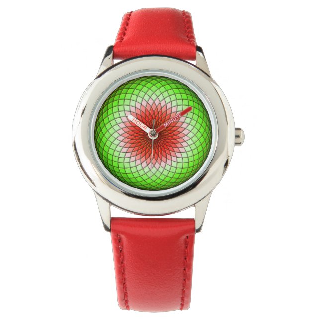 Geometric Watermelon Kids Watch Armbandsur (Framsida)