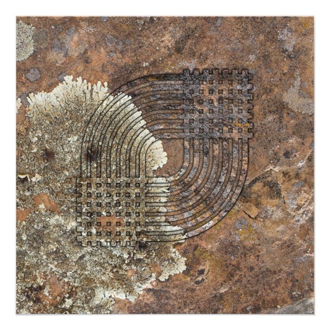 Geometric Weave Sten Art Fototryck (Framsidan)
