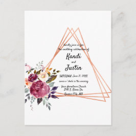 Geometric Wedding-vykort Vykort