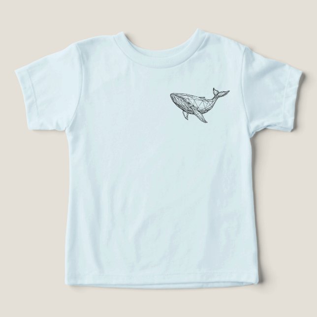 Geometric Whale Kids' T-Shirt (Design Framsida)