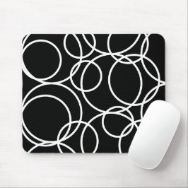 Geometric White Circles Black Modern Abstrakt Musmatta