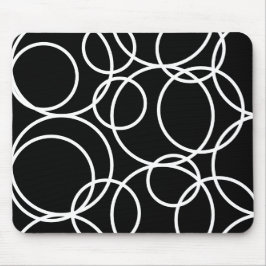 Geometric White Circles Black Modern Abstrakt Musmatta