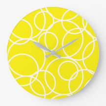 Geometric White Circles Gult Modern Abstrakt