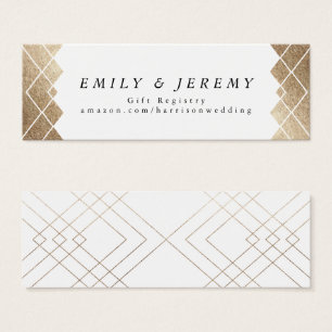 Geometric White Guld Gatsby Wedding Gifts Litet Visitkort