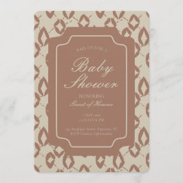 Geometric Wobbly Argyle Gender Neutral Brown Beige Inbjudningar