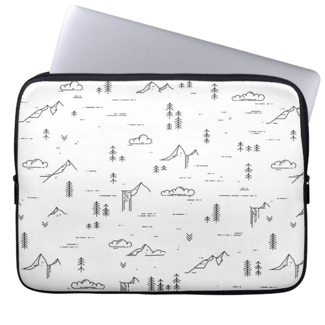 Geometric Woodland Linjer landskap Mönster Laptop Fodral (Framsidan)
