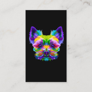 Geometric Yorkshire Terrier Yorkie Art Animal Kär Visitkort