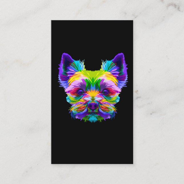 Geometric Yorkshire Terrier Yorkie Art Animal Kärl Visitkort (Framsida)