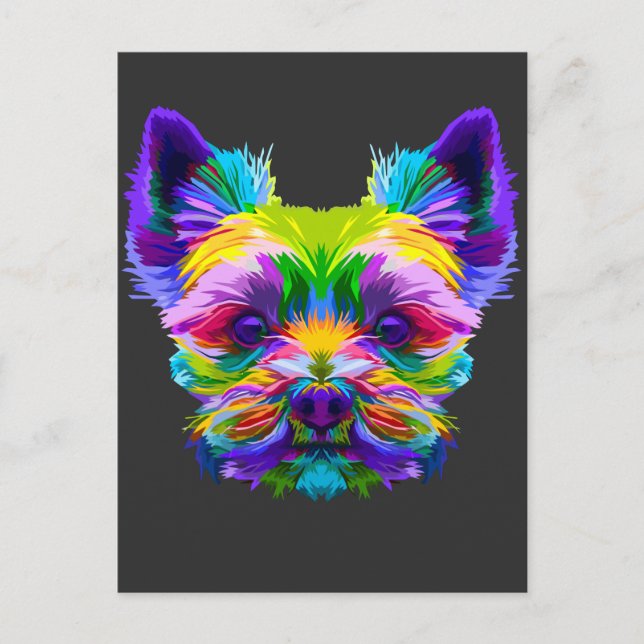 Geometric Yorkshire Terrier Yorkie Art Animal Kärl Vykort (Framsida)
