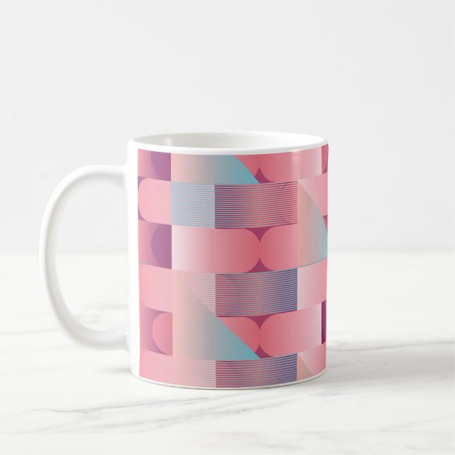 Geometric yta mönster med trianglar, cirklar  kaffemugg (Vänster)