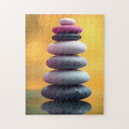 Geometric Zen Andlig Balanced Stones Art Pussel
