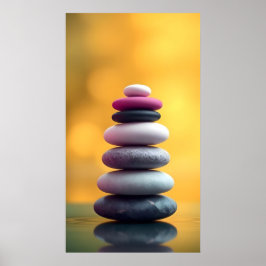 Geometric Zen Andlig Stones Balanced Design Art Poster