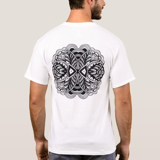 Geometric Zen Mandala Art T-Shirt  (Baksida)