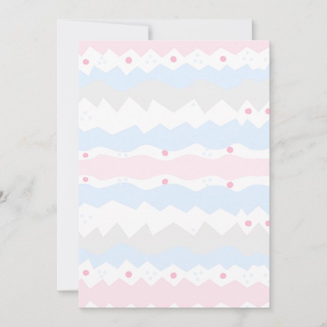 Geometric Zigzag Baby Pastel Aesthetic Blank Inbjudningar (Framsida)