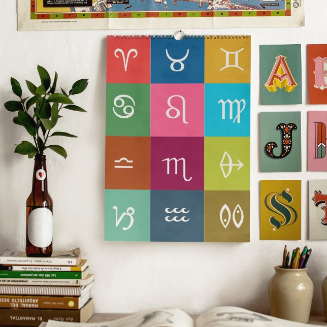 Geometric Zodiac : 12 Rashis & their Meanings Kalender (Skapare uppladdad)