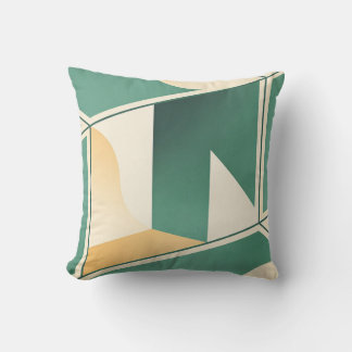 geometrical boho chic sage green minimalist kudde