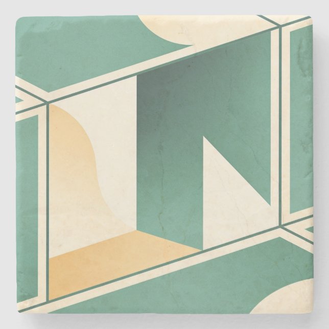 geometrical boho chic sage green minimalist stenunderlägg (Framsidan)