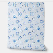 geometrical circular patterns in delicate blue