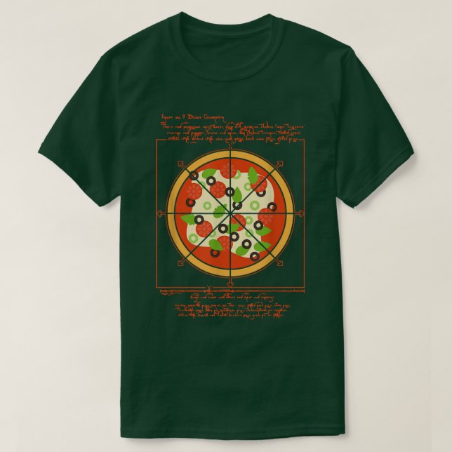 Geometrical Da Vinci Pizza Pizza Artist Pizzahohol T Shirt (Design framsida)