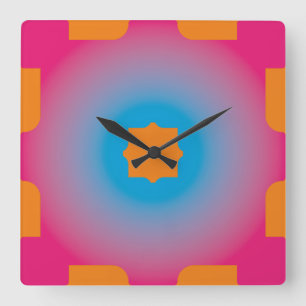 GEOMETRICS CLOCKs 24 BY MASANSER PIXELAT Fyrkantig Klocka