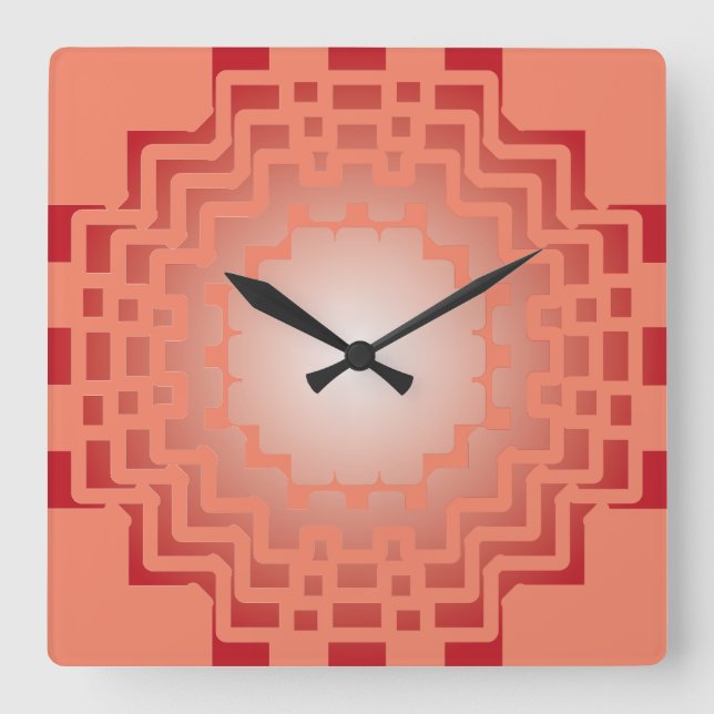 GEOMETRICS CLOCKs 24 BY MASANSER PIXELAT Fyrkantig Klocka (Framsida)