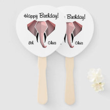 Geometrics Elephant Head Birthday Age and Namn