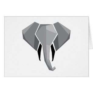Geometrics Elephant Head Blank Inside Hälsningskort