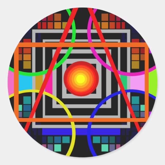 Geometrics klistermärkear runt klistermärke (Framsida)