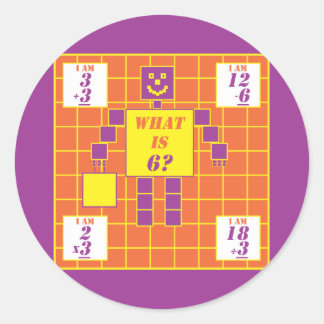 Geometrics-Sticker-Square-Age 6 Runt Klistermärke