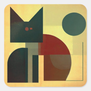 Geometrie Katze Fyrkantigt Klistermärke