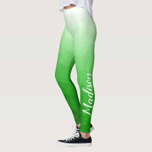 Geometriet ljust grönt övertoning Mesh Mönster Nam Leggings