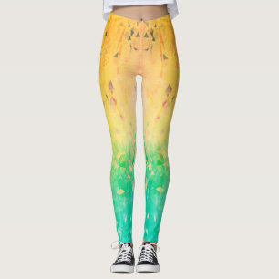 Geometrik - citronkalk leggings