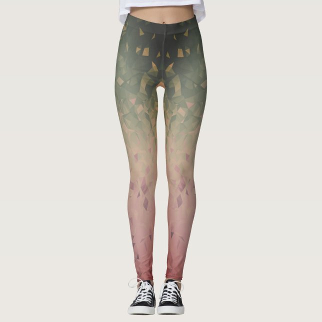 Geometrik - jordgubbsparkiwi leggings (Framsida)