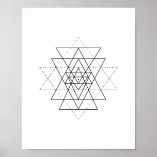 Geometrimur i Sri Yantra Helig Poster