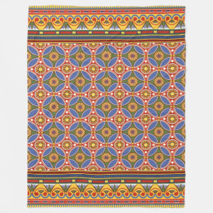 Geometrin Helig: Egyptisk Lotus Fält Fleecefilt