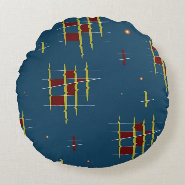 Geometrins ekon rund kudde (Framsidan)