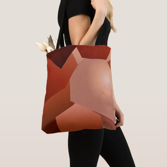 Géométrique marron tygkasse (Närbild)