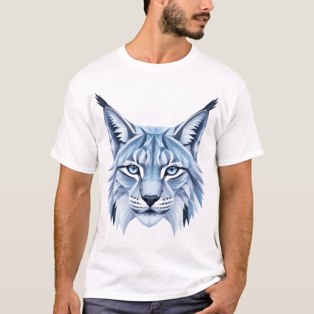 Geometrischer Luchs Im Polygon-Stil T Shirt (Framsida)