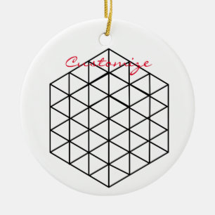 Geometrisk 3-D-kubthunder_Cove Julgransprydnad Keramik