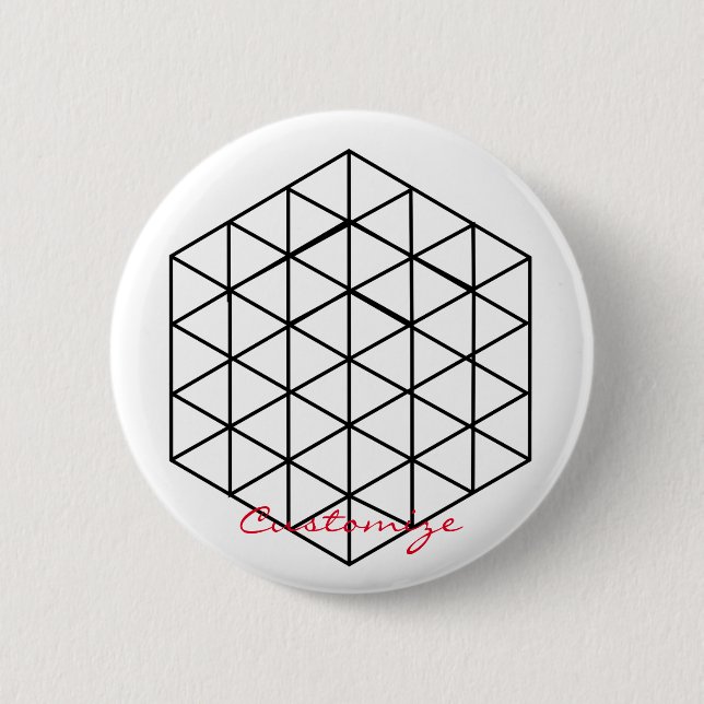 Geometrisk 3-D-kubthunder_Cove Knapp (Framsida)