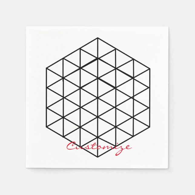 Geometrisk 3-D-kubthunder_Cove Pappersservett (Framsidan)