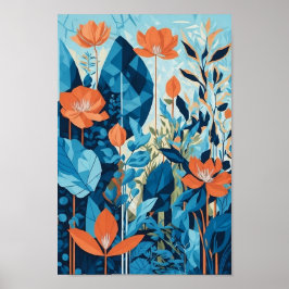 Geometrisk abstrakt, ai art, DOWNLOADABLE Poster