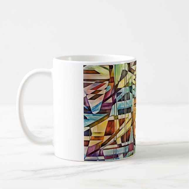 Geometrisk Abstrakt Art Kaffemugg (Vänster)