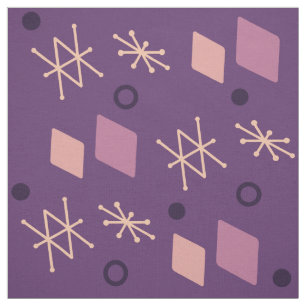 Geometrisk Abstrakt Art Lila på 1950-talet Tyg