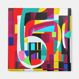 Geometrisk Abstrakt Art Magnet
